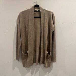 LOFT Light Brown Open Cardigan with Pockets - M